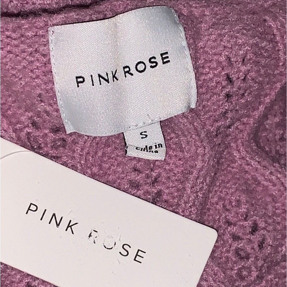 NEW! Pink Rose Lilac Soft As Heck Button Up Semi Crop Puffer Sweater - Picture 6 of 9
